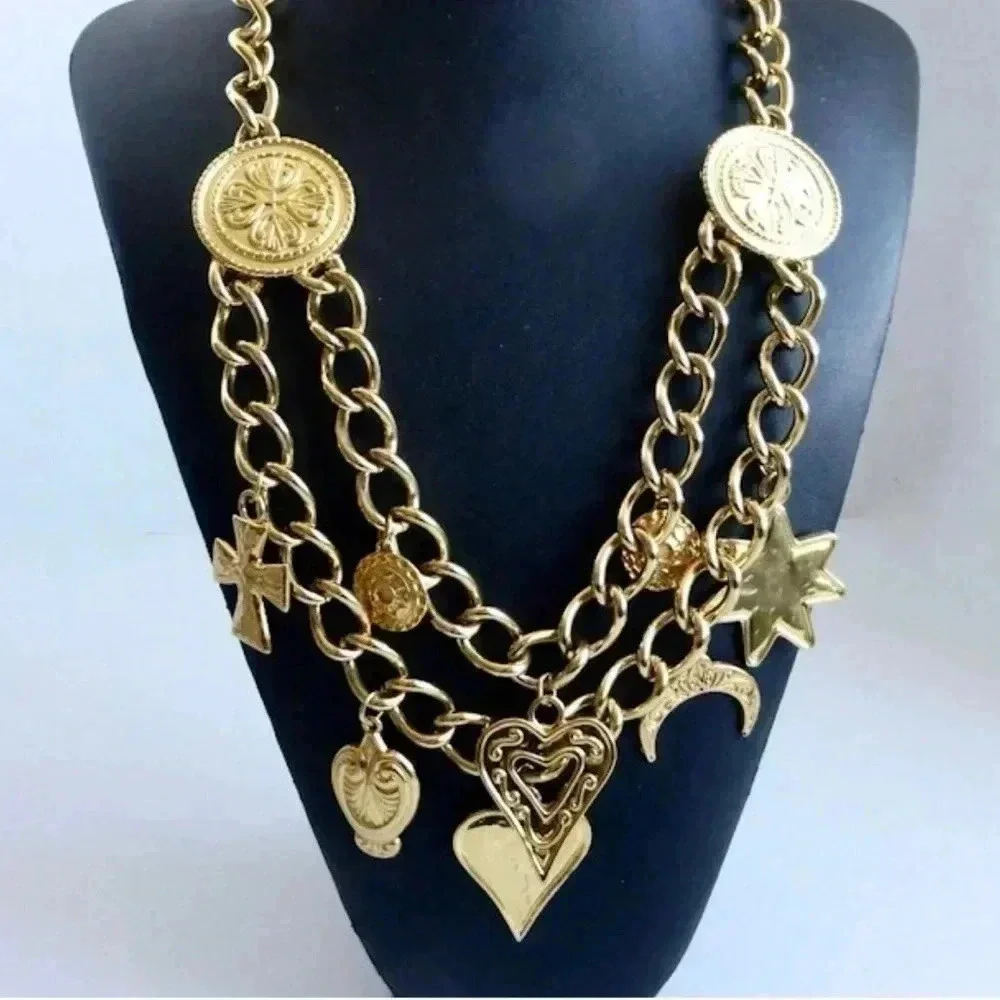 Escada Women’s Vintage Couture Gilded Gold Chain Charm Belt